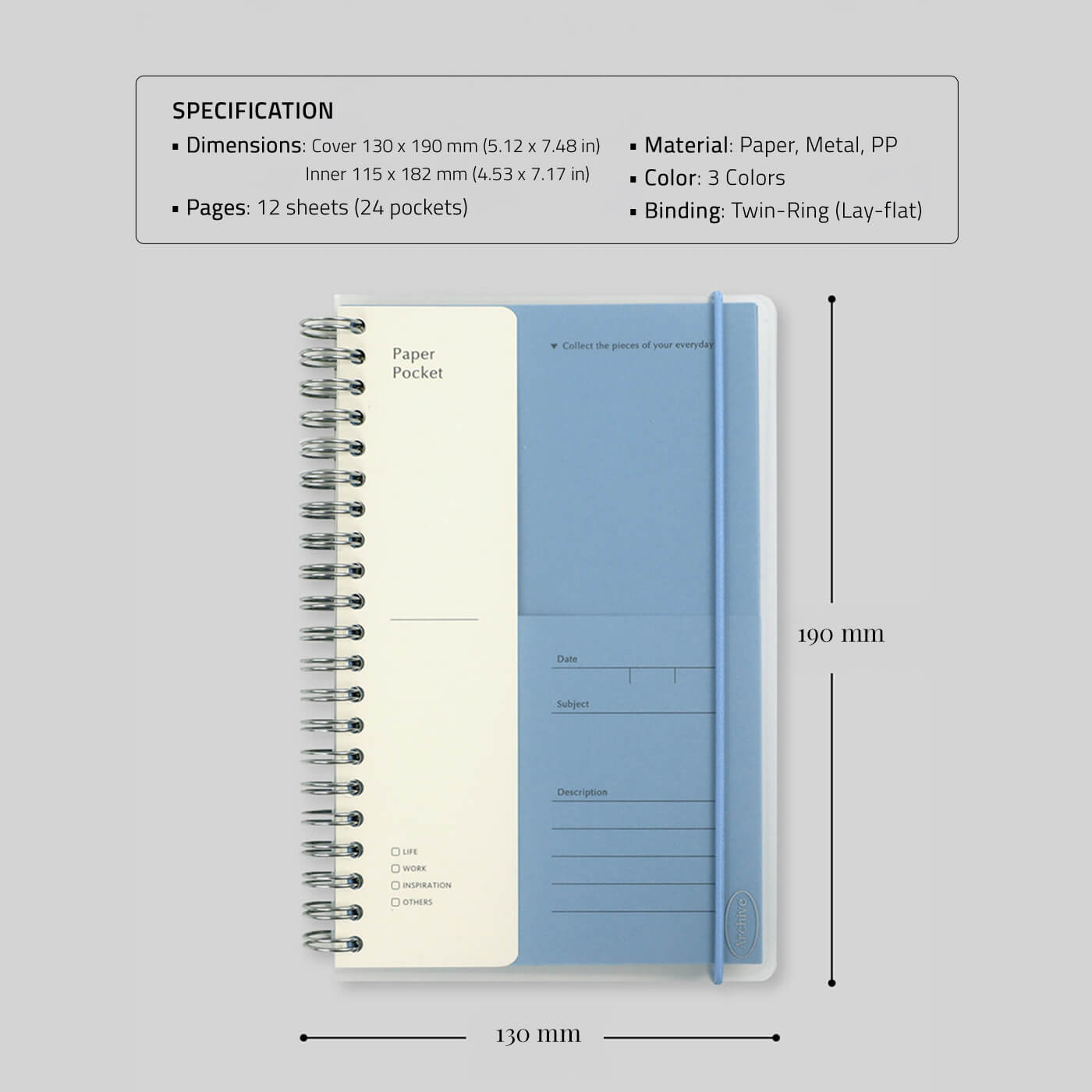 Archive Paper Pocket_Sky Blue