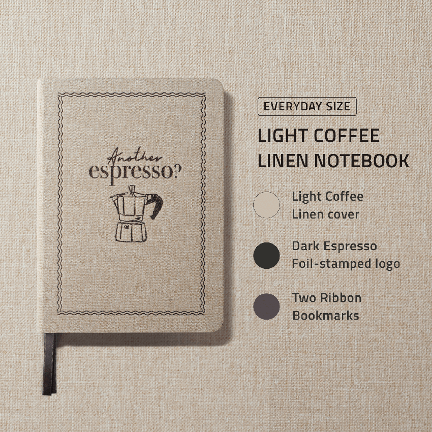 Linen Notebook A5 / A6_Light Coffee