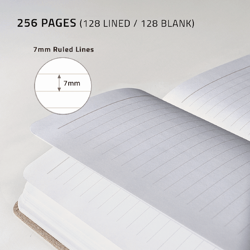 Linen Notebook A5 / A6_Light Coffee