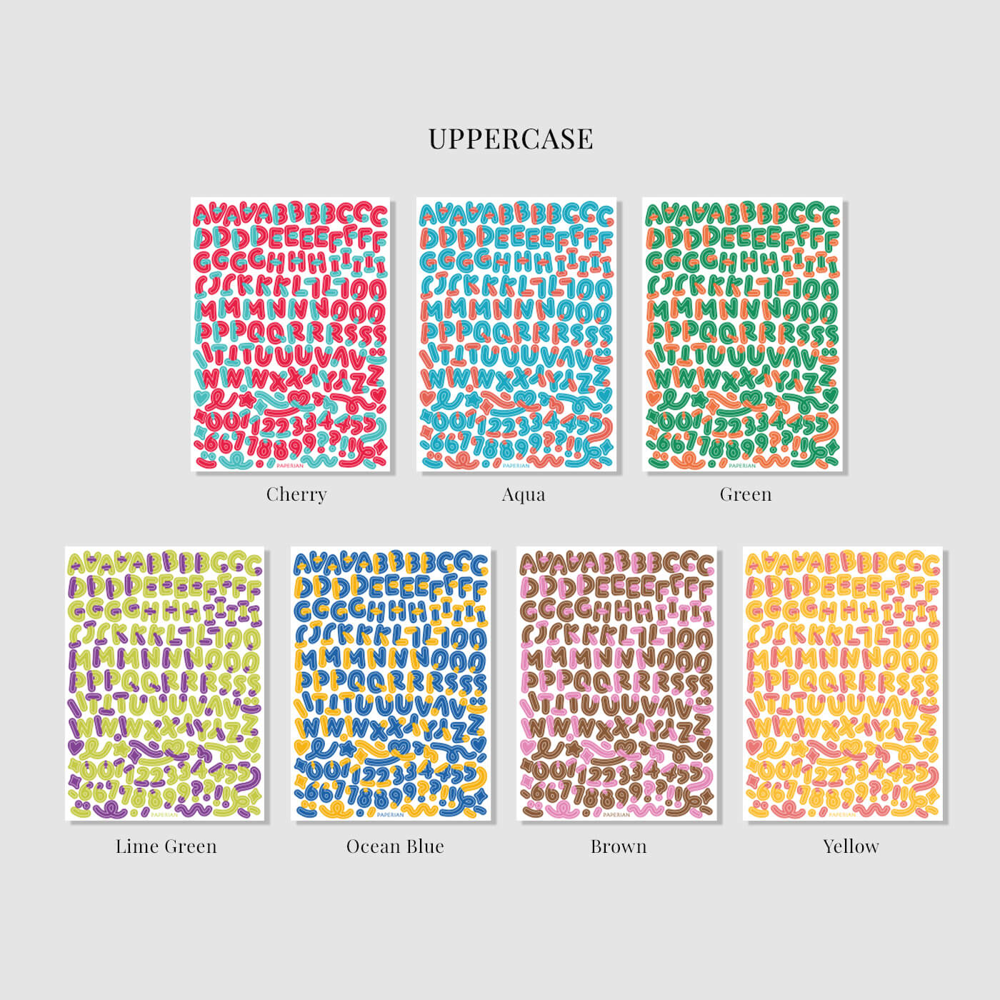 Color Combo Alphabets & Numbers Sticker