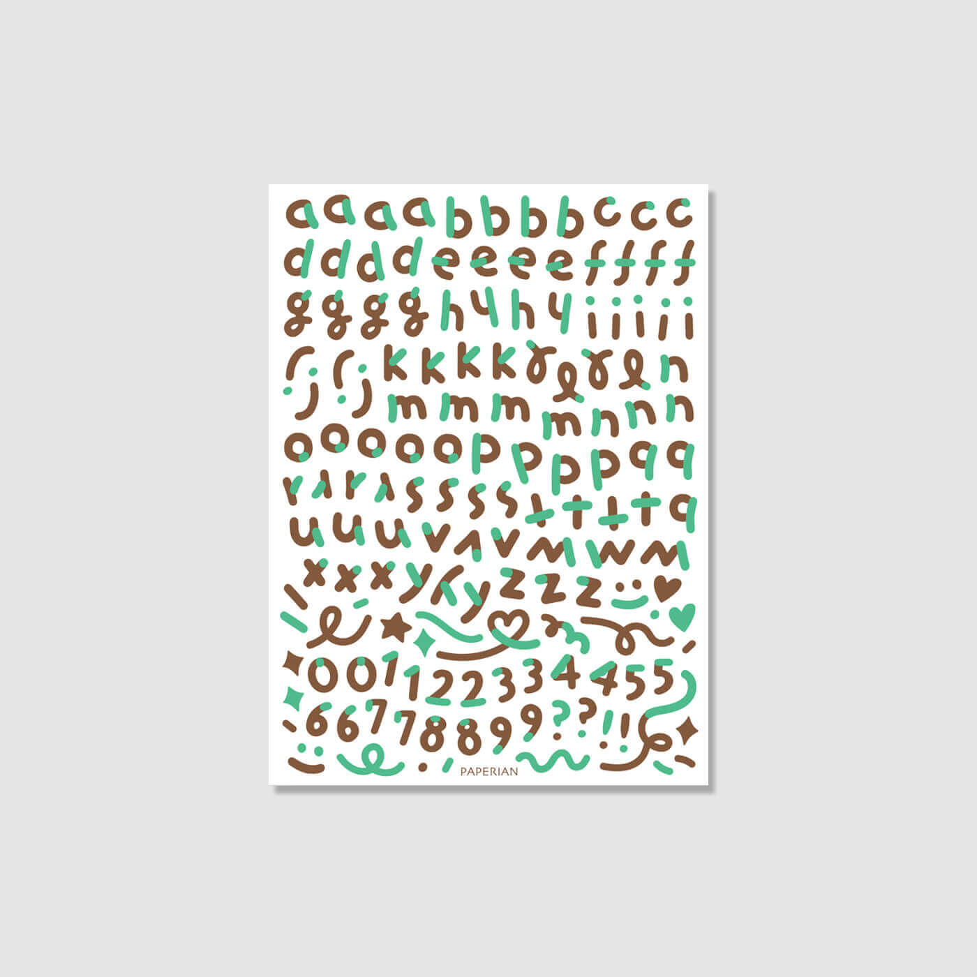 Color Combo Alphabets & Numbers Sticker