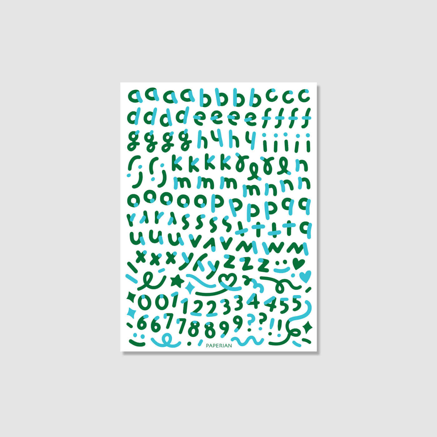 Color Combo Alphabets & Numbers Sticker