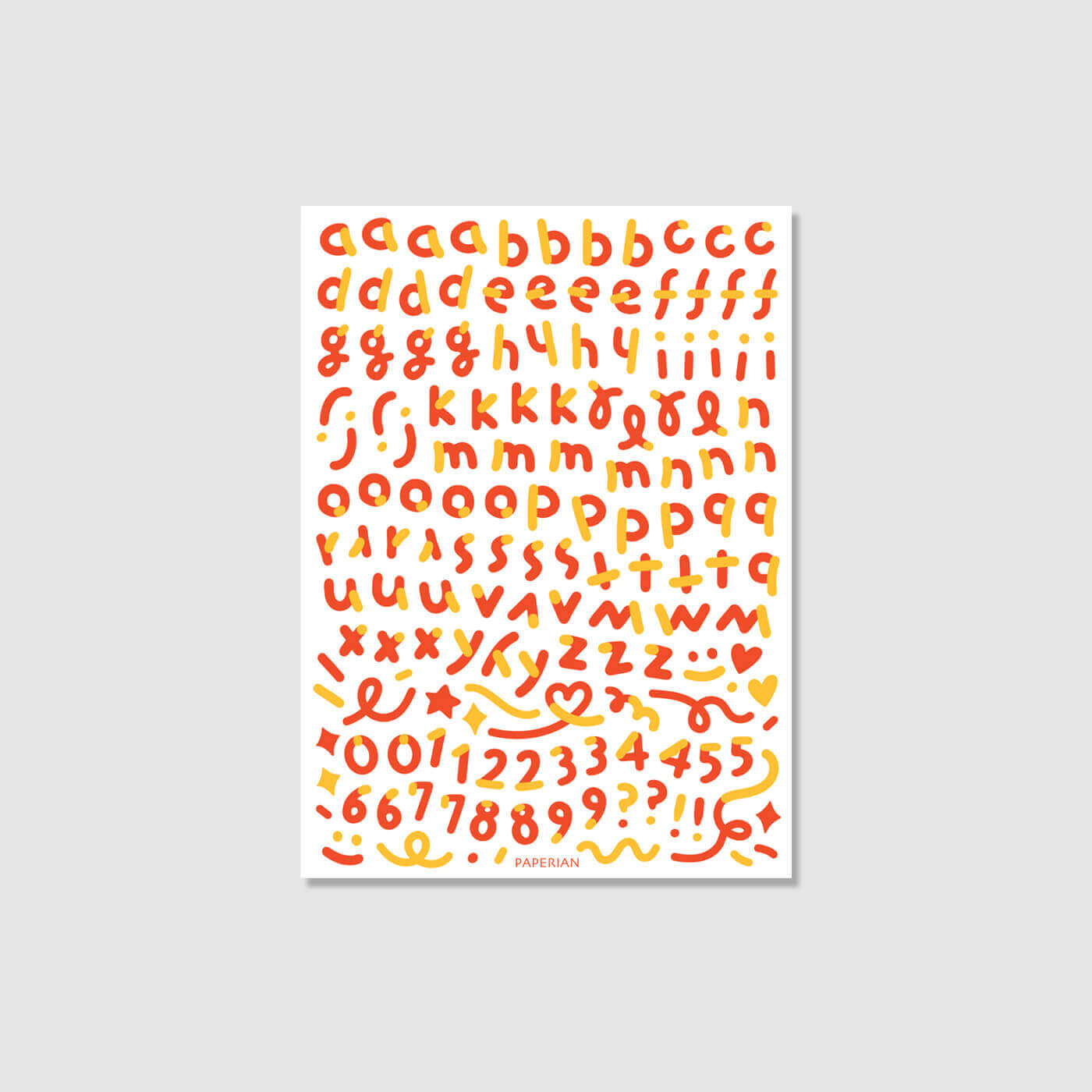 Color Combo Alphabets & Numbers Sticker