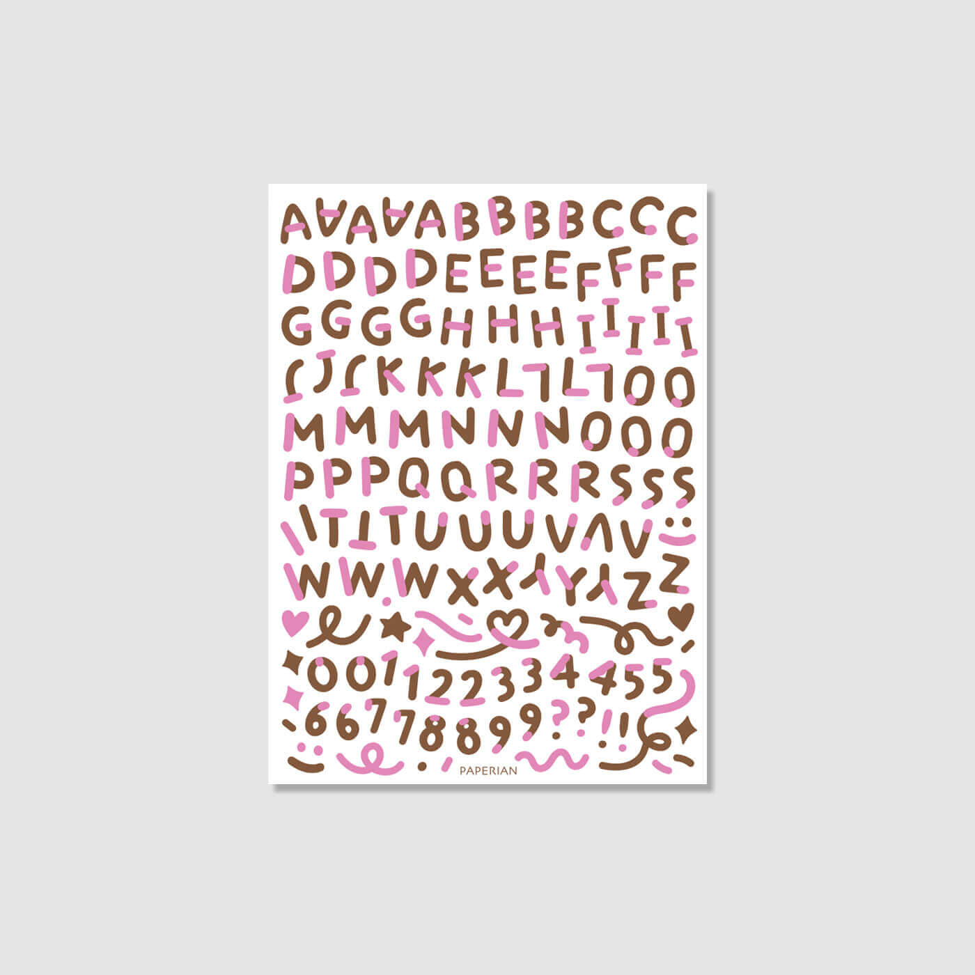 Color Combo Alphabets & Numbers Sticker