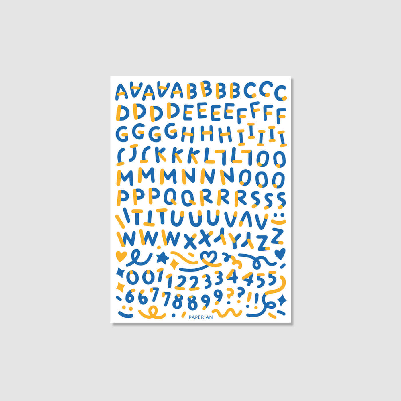 Color Combo Alphabets & Numbers Sticker