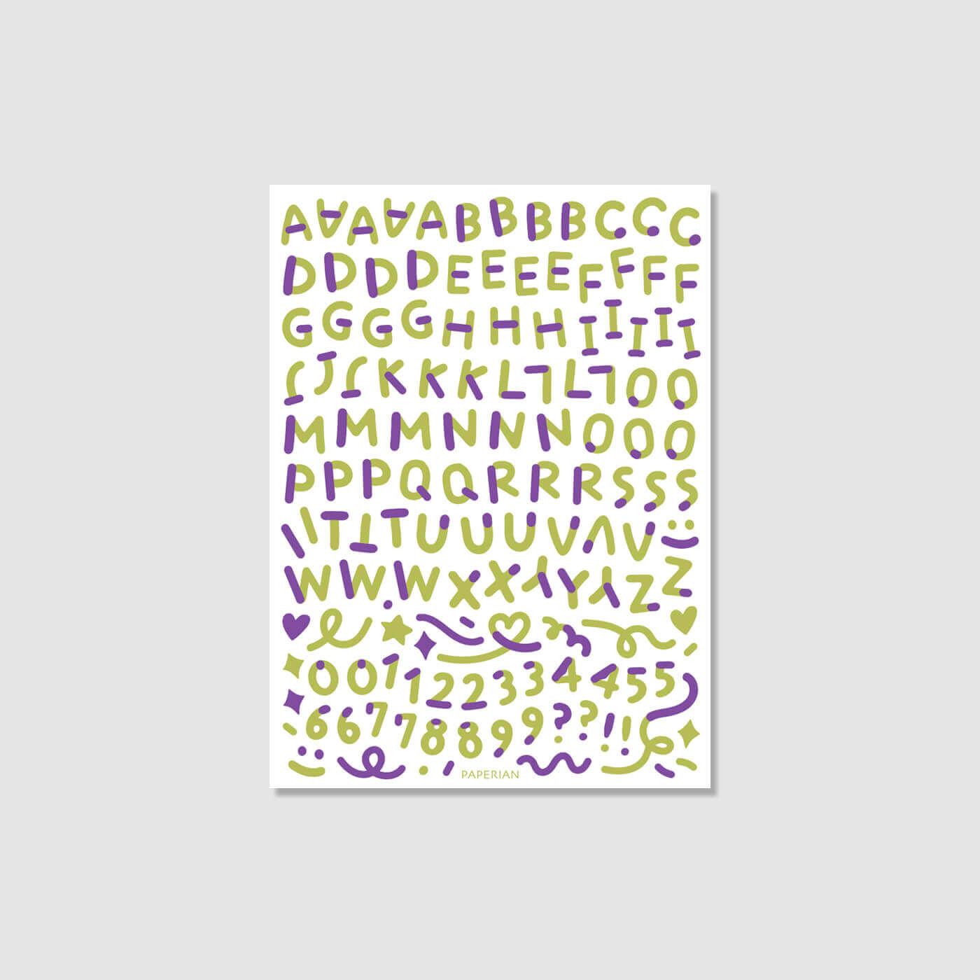 Color Combo Alphabets & Numbers Sticker