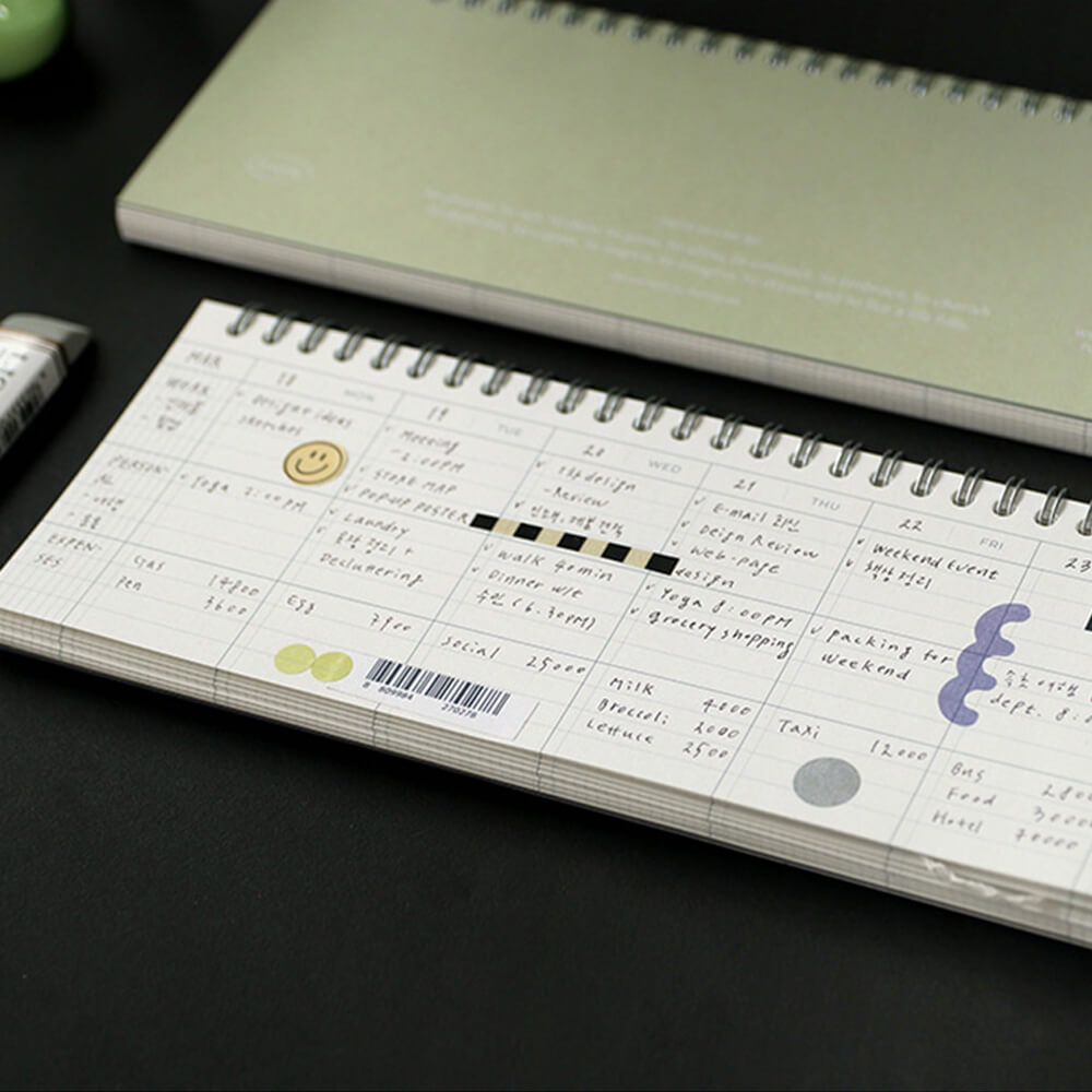 Lists to Live By 3-Row Weekly Scheduler_Pistachio
