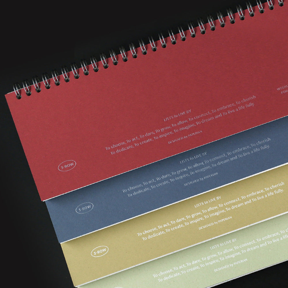 Lists to Live By 3-Row Weekly Scheduler_Pistachio