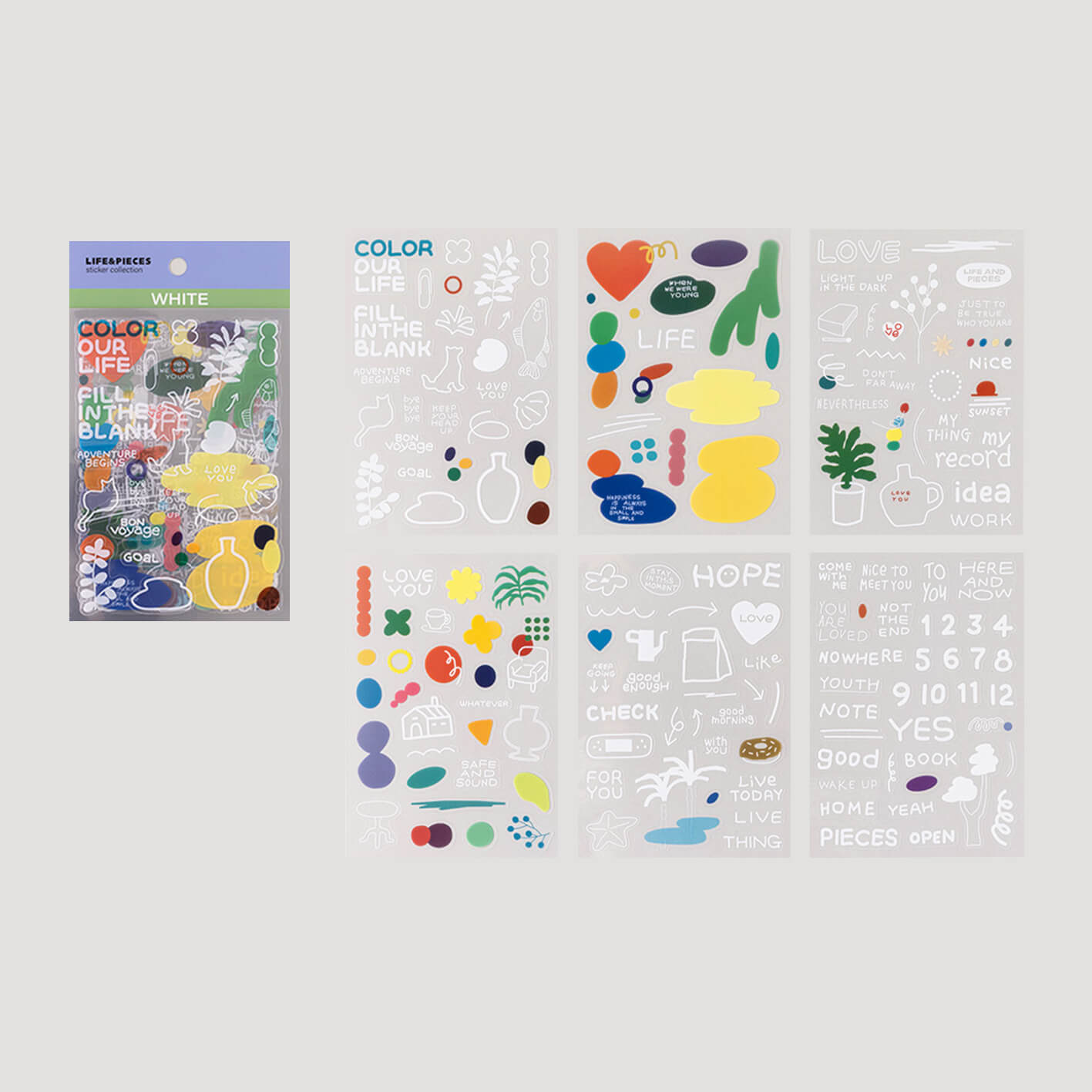 LIFE & PEACES Transparent Sticker Set