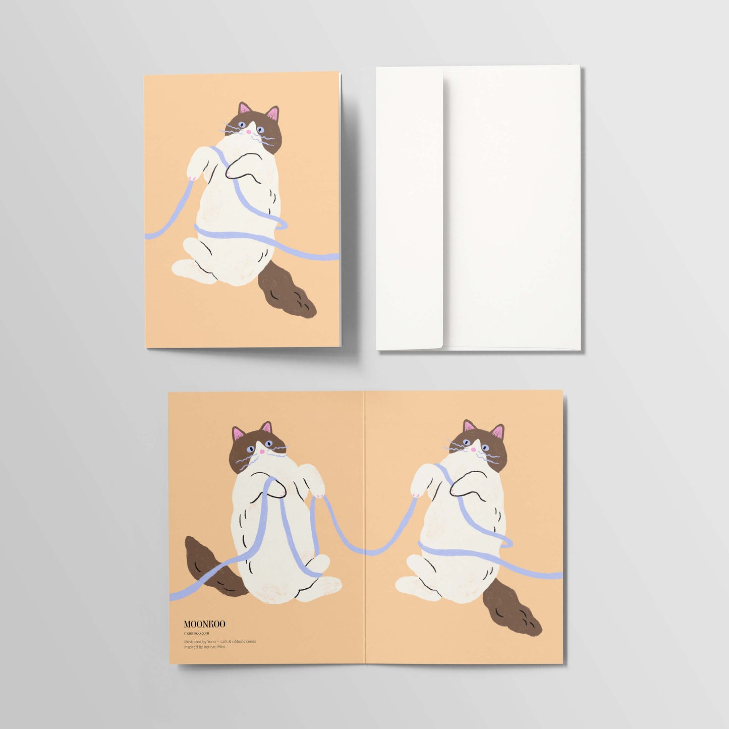 Cats and Ribbons Greeting Card_BR