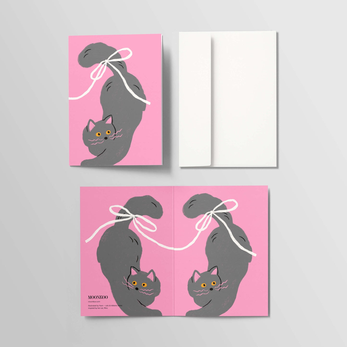 Cats and Ribbons Greeting Card_WR