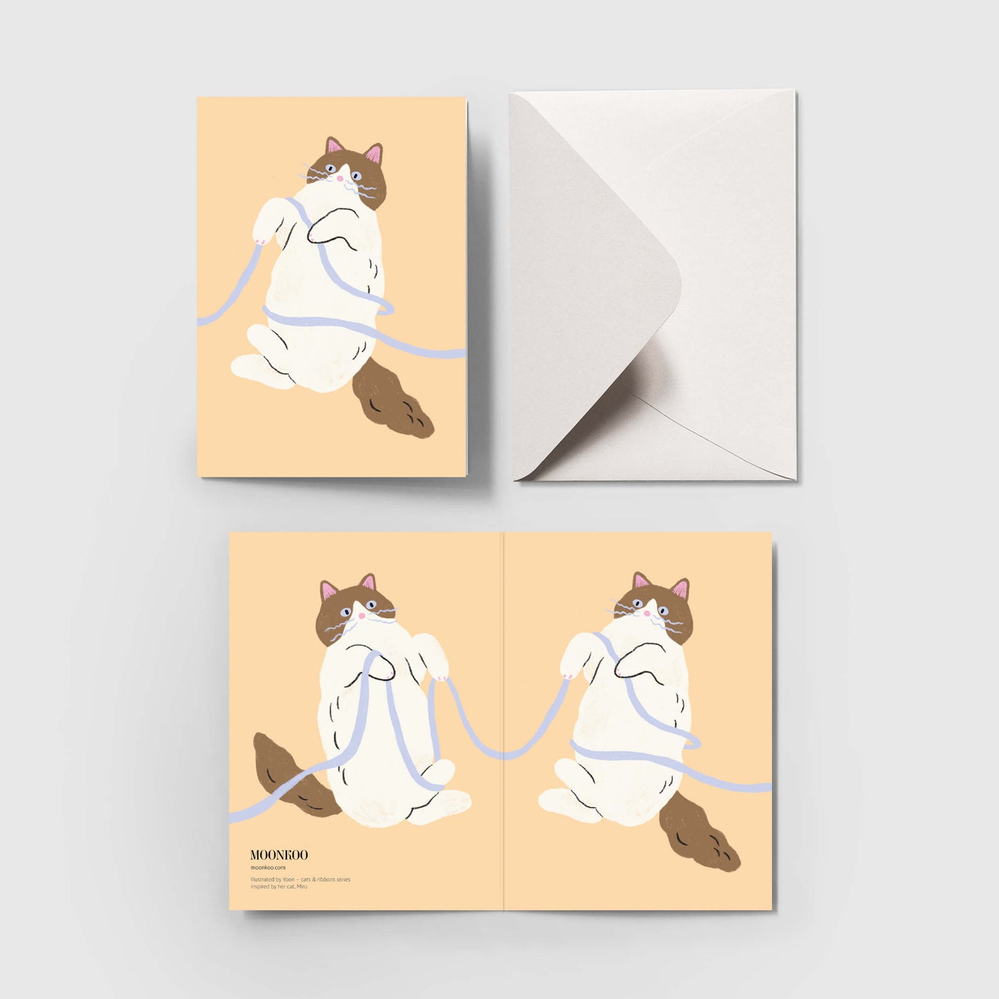 Cats and Ribbons Greeting Card_BR