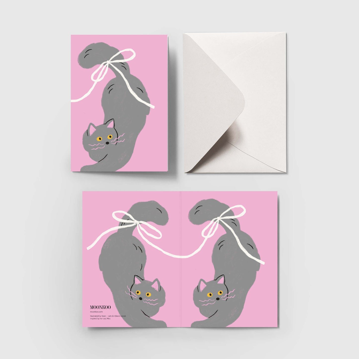 Cats and Ribbons Greeting Card_WR