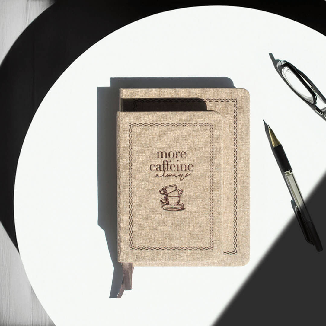 Linen Notebook A5 / A6_Light Coffee