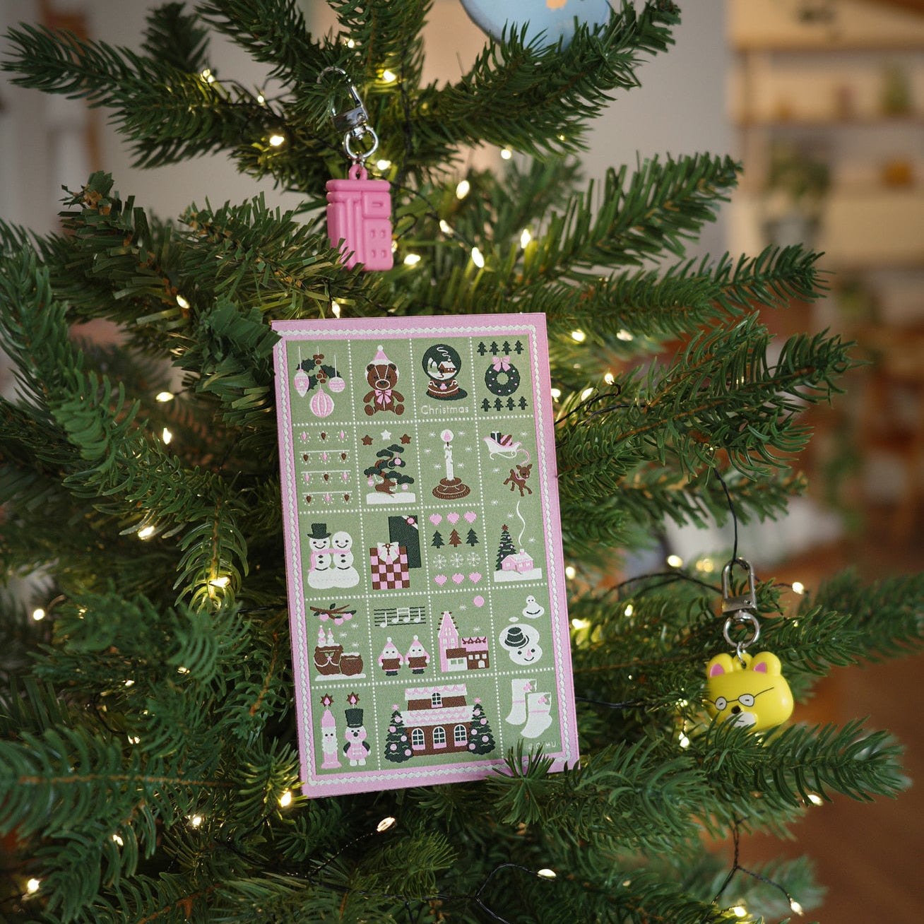 Weaving Postcard Art Object_Christmas Stamps