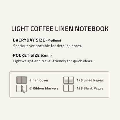 Linen Notebook A5 / A6_Light Coffee