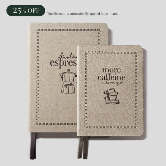 Linen Notebook A5 / A6_Light Coffee