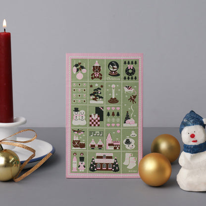 Weaving Postcard Art Object_Christmas Stamps