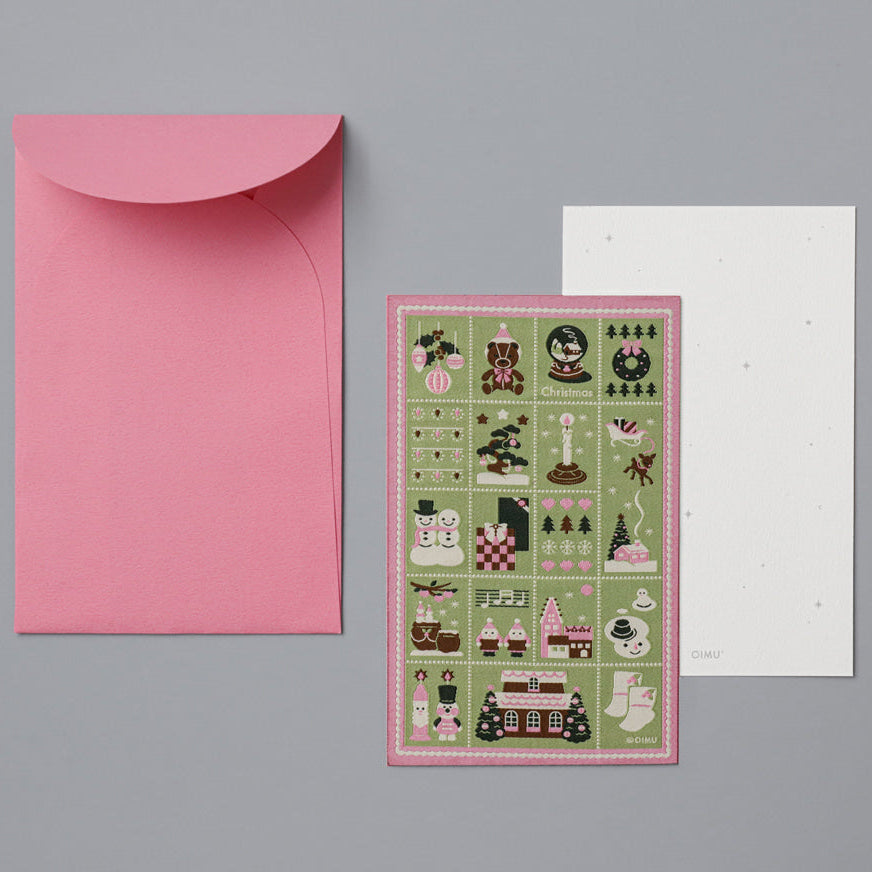 Weaving Postcard Art Object_Christmas Stamps