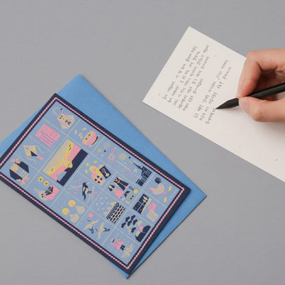 Weaving Postcard Art Object_Greeting Stamps