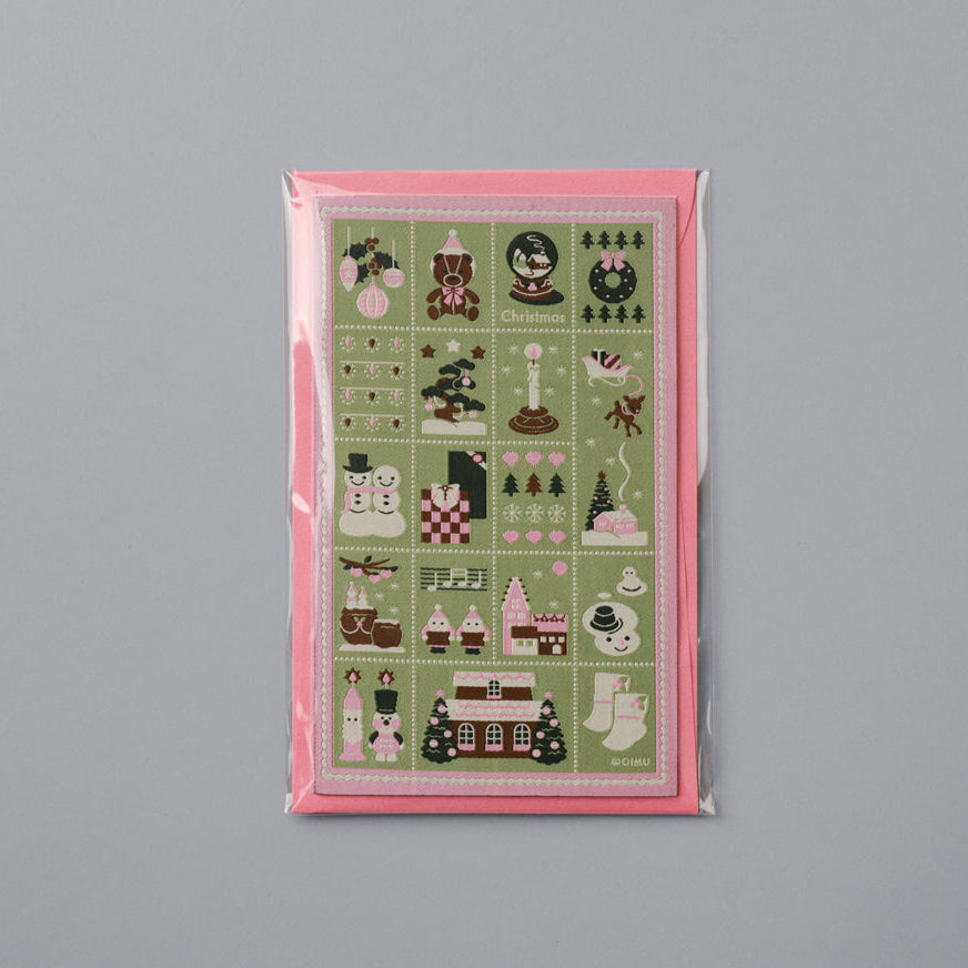 Weaving Postcard Art Object_Christmas Stamps