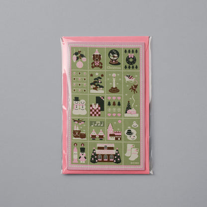 Weaving Postcard Art Object_Christmas Stamps