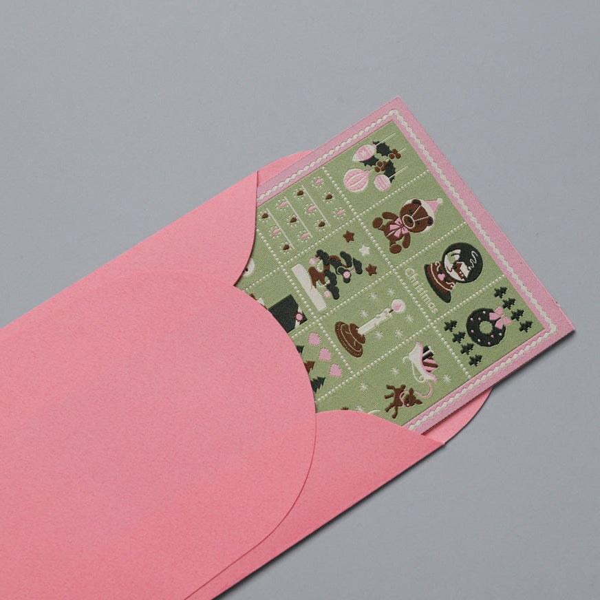 Weaving Postcard Art Object_Christmas Stamps