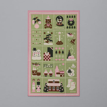 Weaving Postcard Art Object_Christmas Stamps