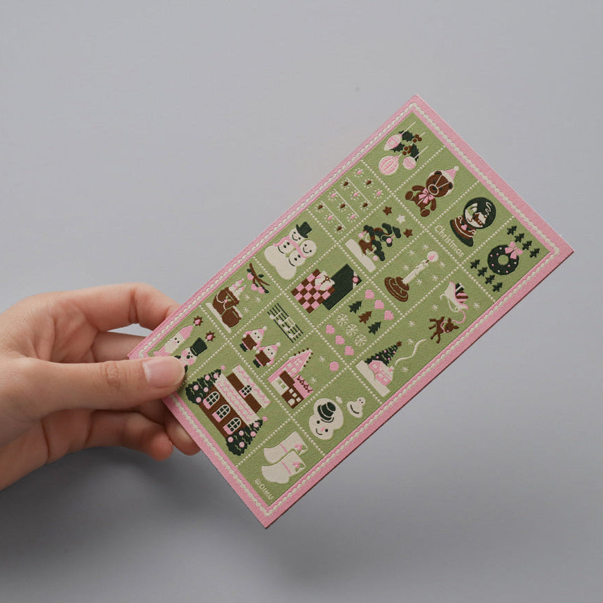 Weaving Postcard Art Object_Christmas Stamps