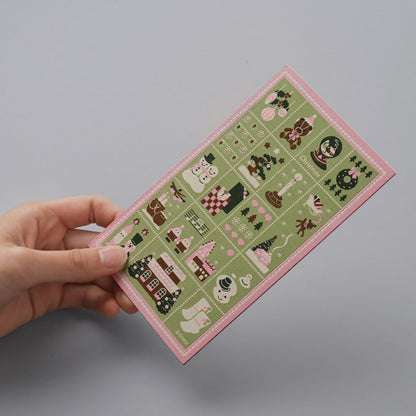 Weaving Postcard Art Object_Christmas Stamps