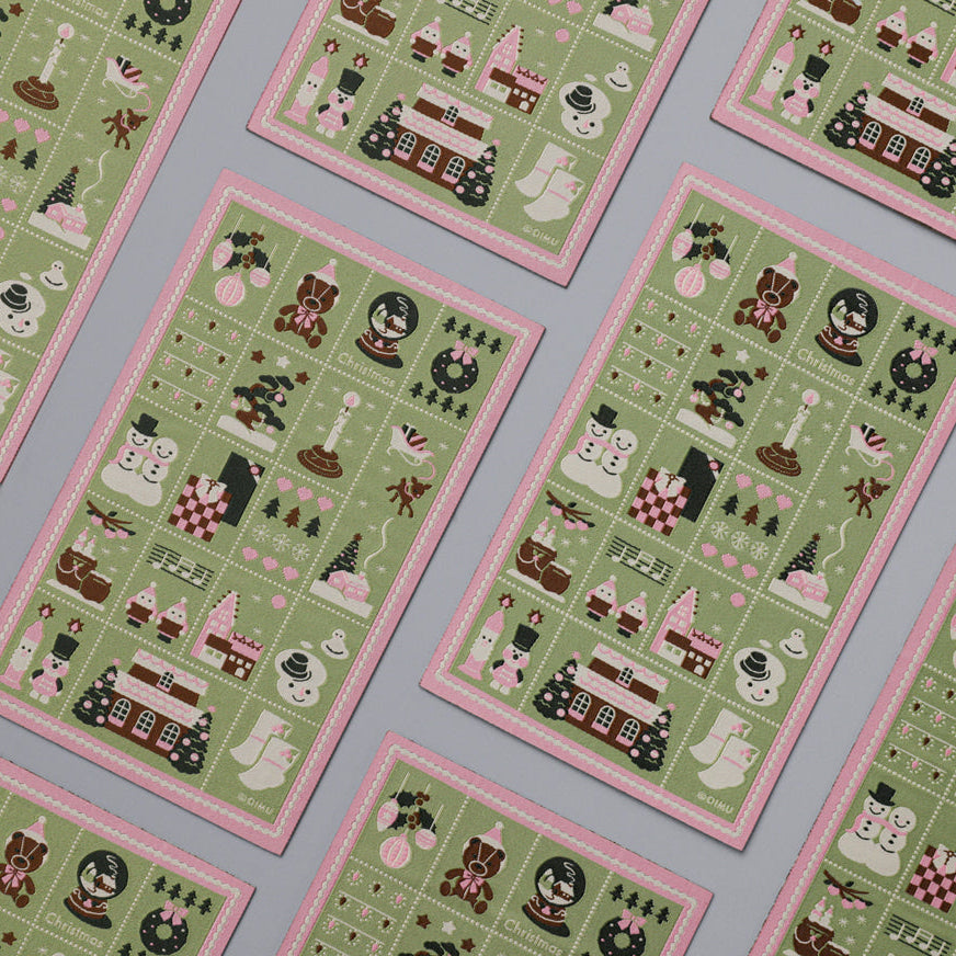 Weaving Postcard Art Object_Christmas Stamps