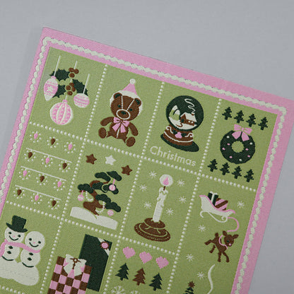 Weaving Postcard Art Object_Christmas Stamps