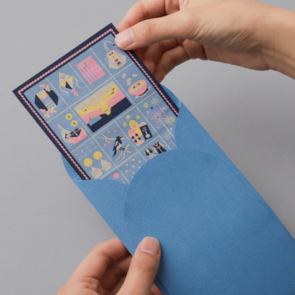 Weaving Postcard Art Object_Greeting Stamps