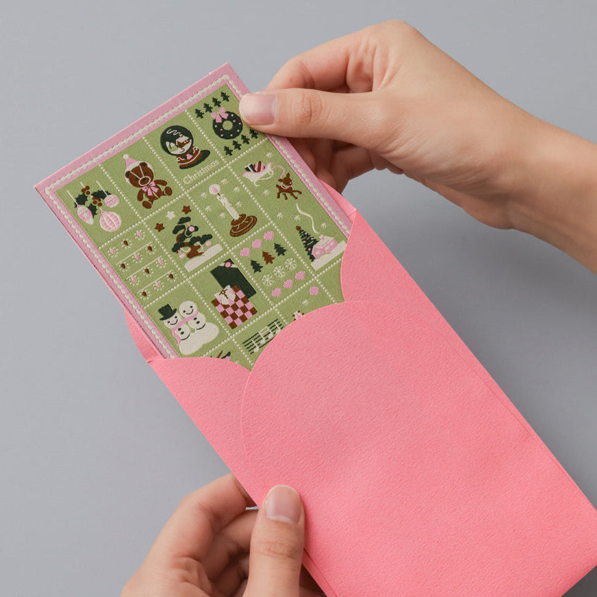 Weaving Postcard Art Object_Christmas Stamps