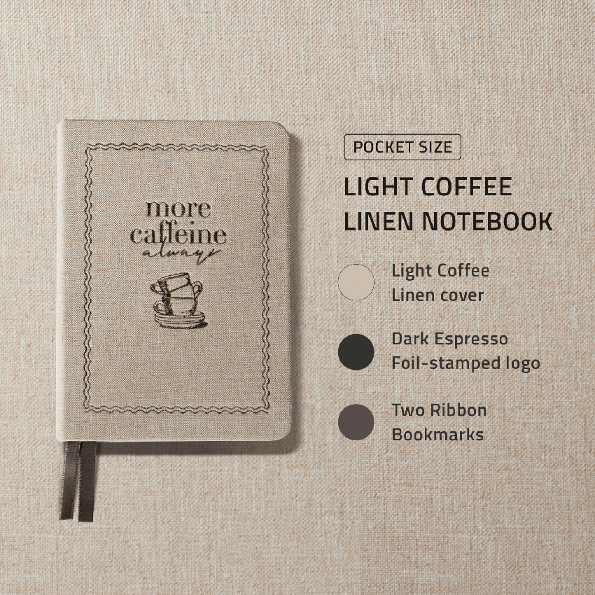 Linen Notebook A5 / A6_Light Coffee