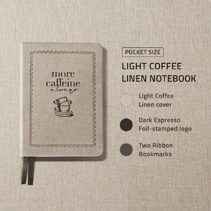 Linen Notebook A5 / A6_Light Coffee