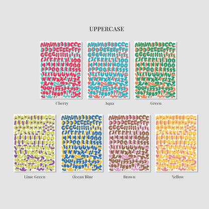 Color Combo Alphabets & Numbers Sticker