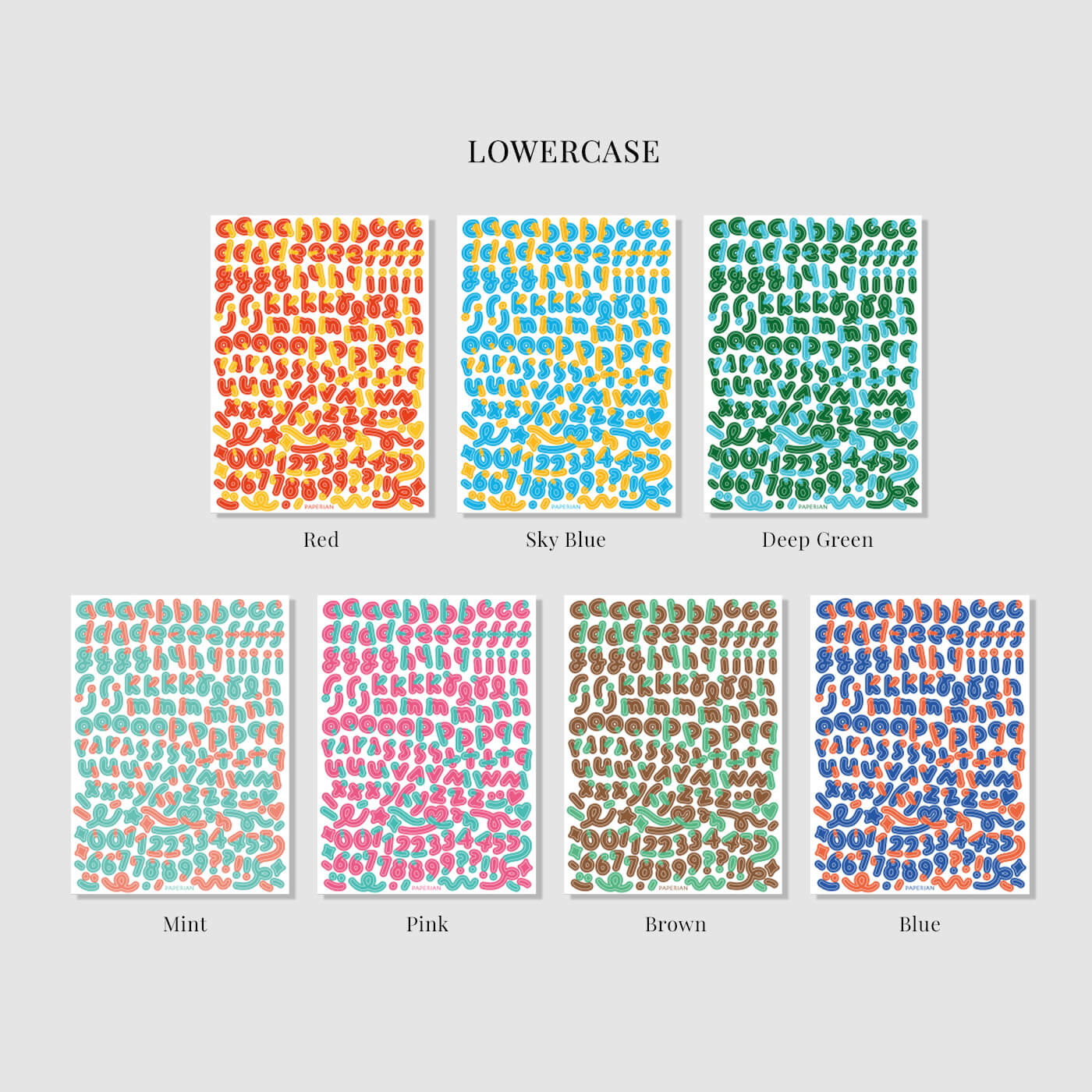 Color Combo Alphabets & Numbers Sticker