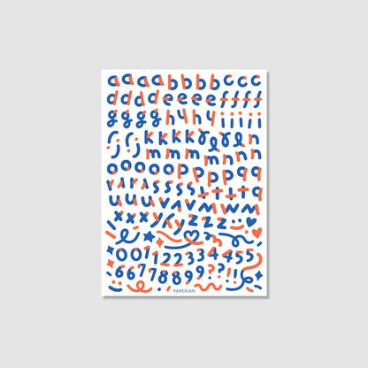 Color Combo Alphabets & Numbers Sticker