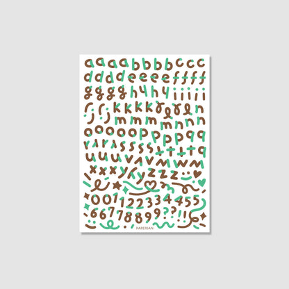Color Combo Alphabets & Numbers Sticker