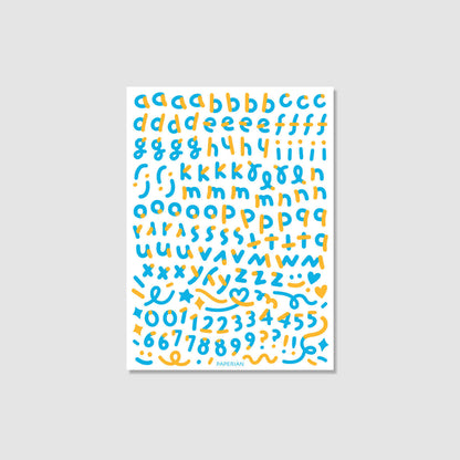 Color Combo Alphabets & Numbers Sticker
