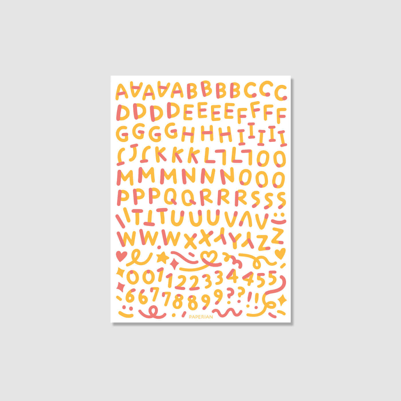 Color Combo Alphabets & Numbers Sticker