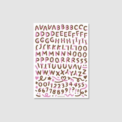 Color Combo Alphabets & Numbers Sticker