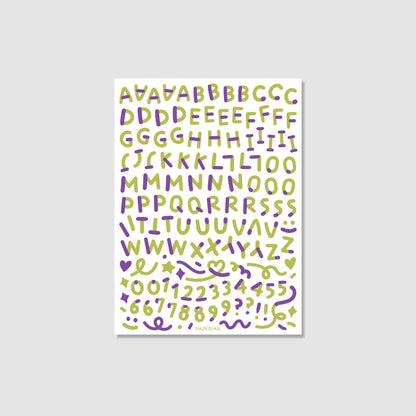 Color Combo Alphabets & Numbers Sticker