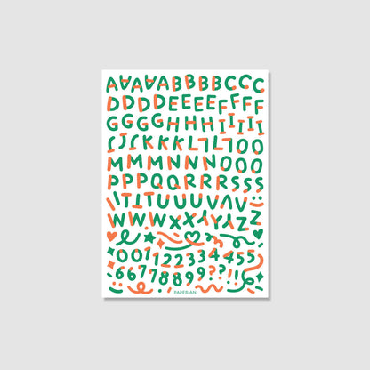 Color Combo Alphabets & Numbers Sticker