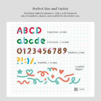 Color Combo Alphabets & Numbers Sticker
