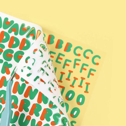 Color Combo Alphabets & Numbers Sticker