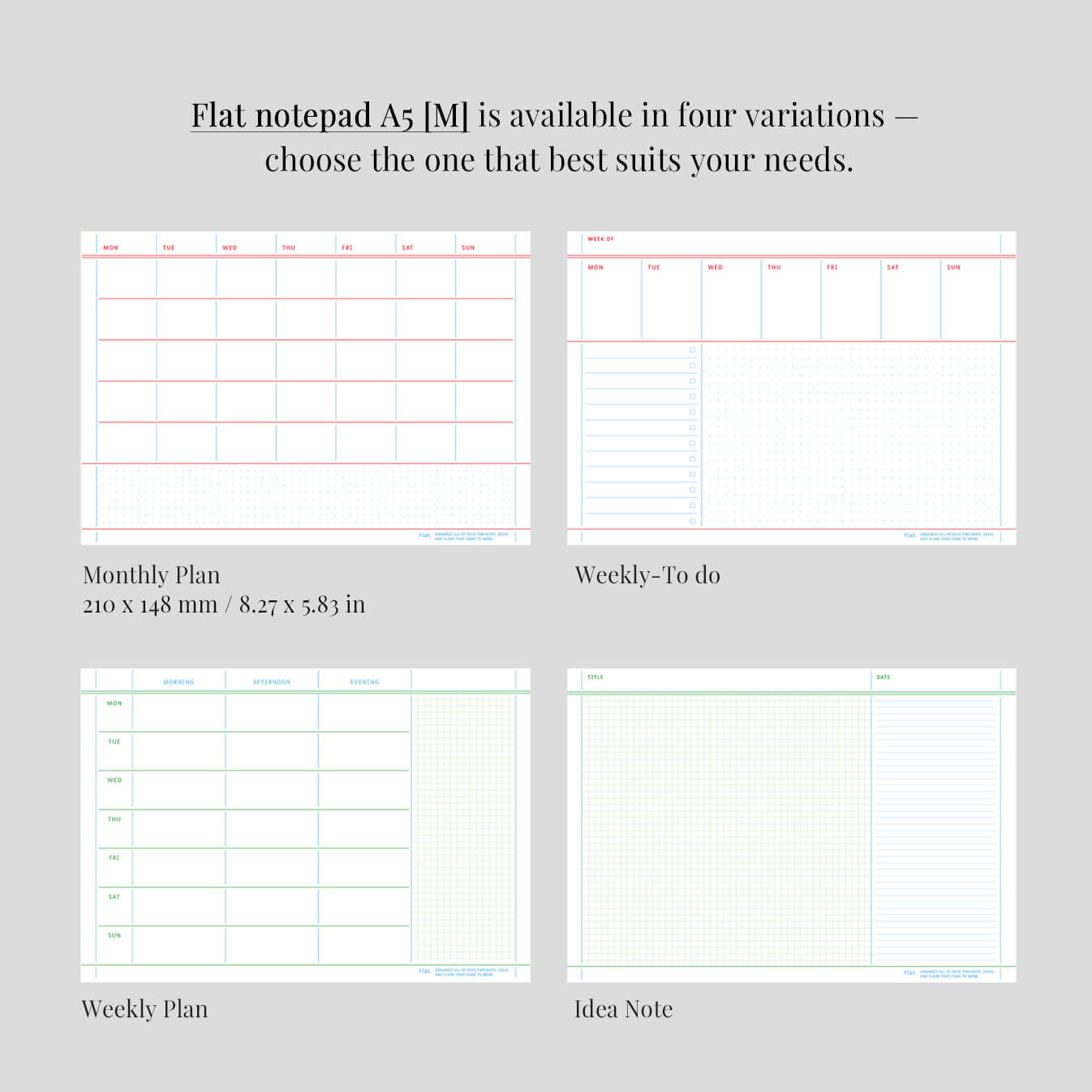 Flat Notepad A5 [M]