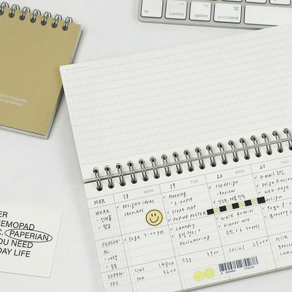 Lists to Live By 3-Row Weekly Scheduler_Pear