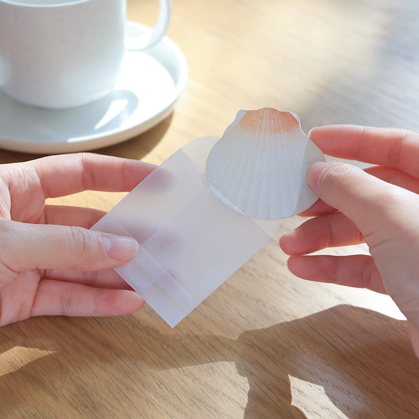 Mini Message Card_Peach Scallop